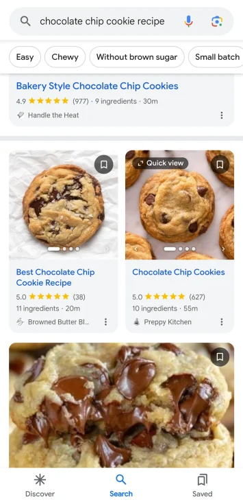 Vollständige Rezepte in der Google-Suche 1