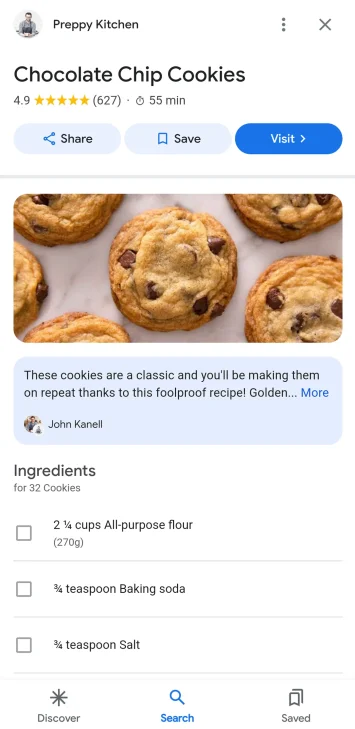 Vollständige Rezepte in der Google-Suche 2