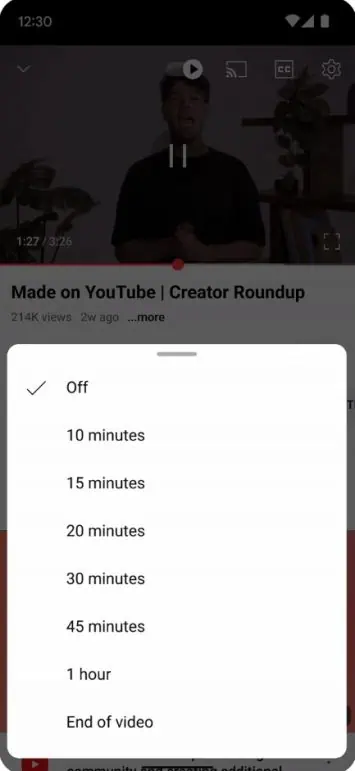 YouTube neue Funktionen Sleep-Timer