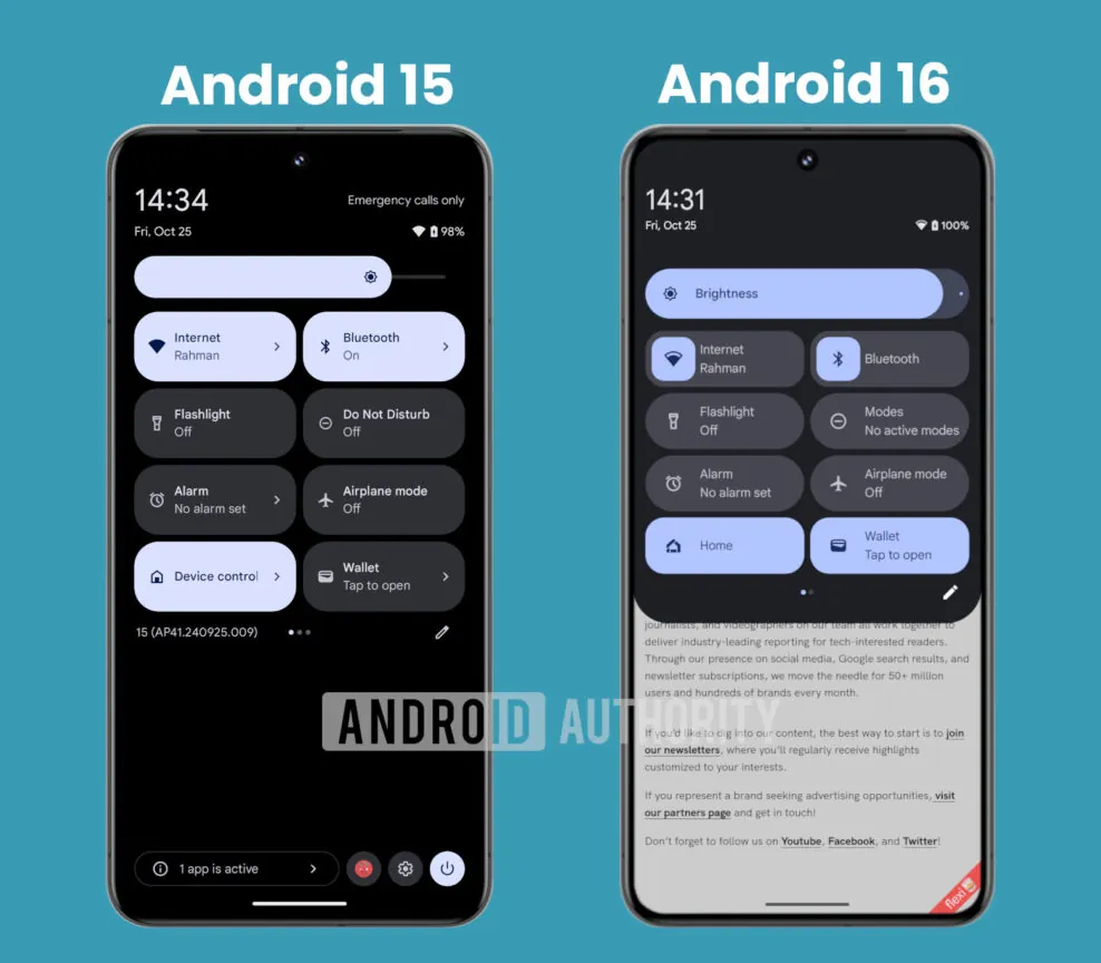 Android 16: Größe der Schnelleinstellungen der Kacheln ändern 1