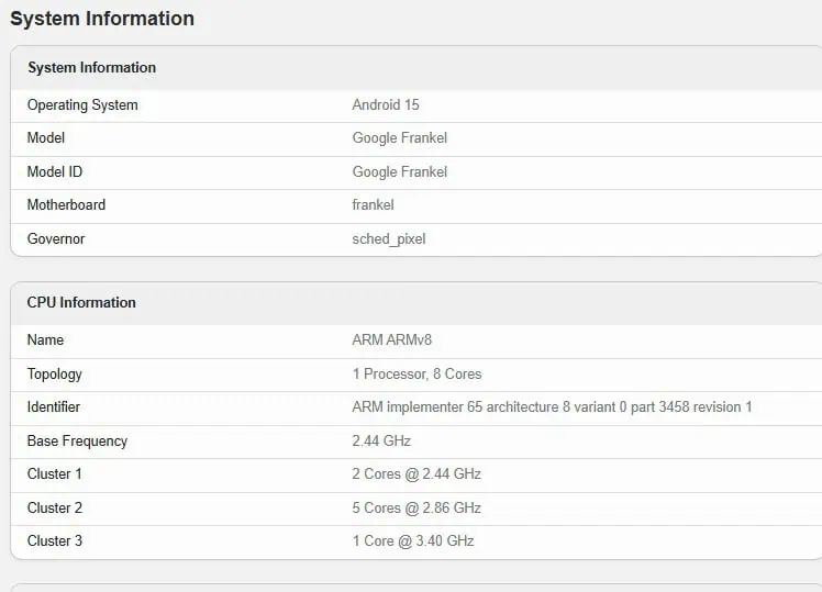 Google Tensor G5 Geekbench-Leistung 1