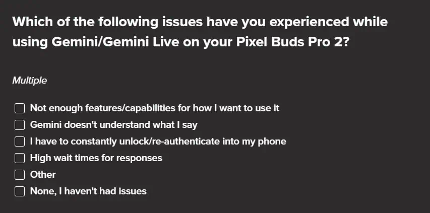 Umfrage zu Pixel Buds Pro 2 5