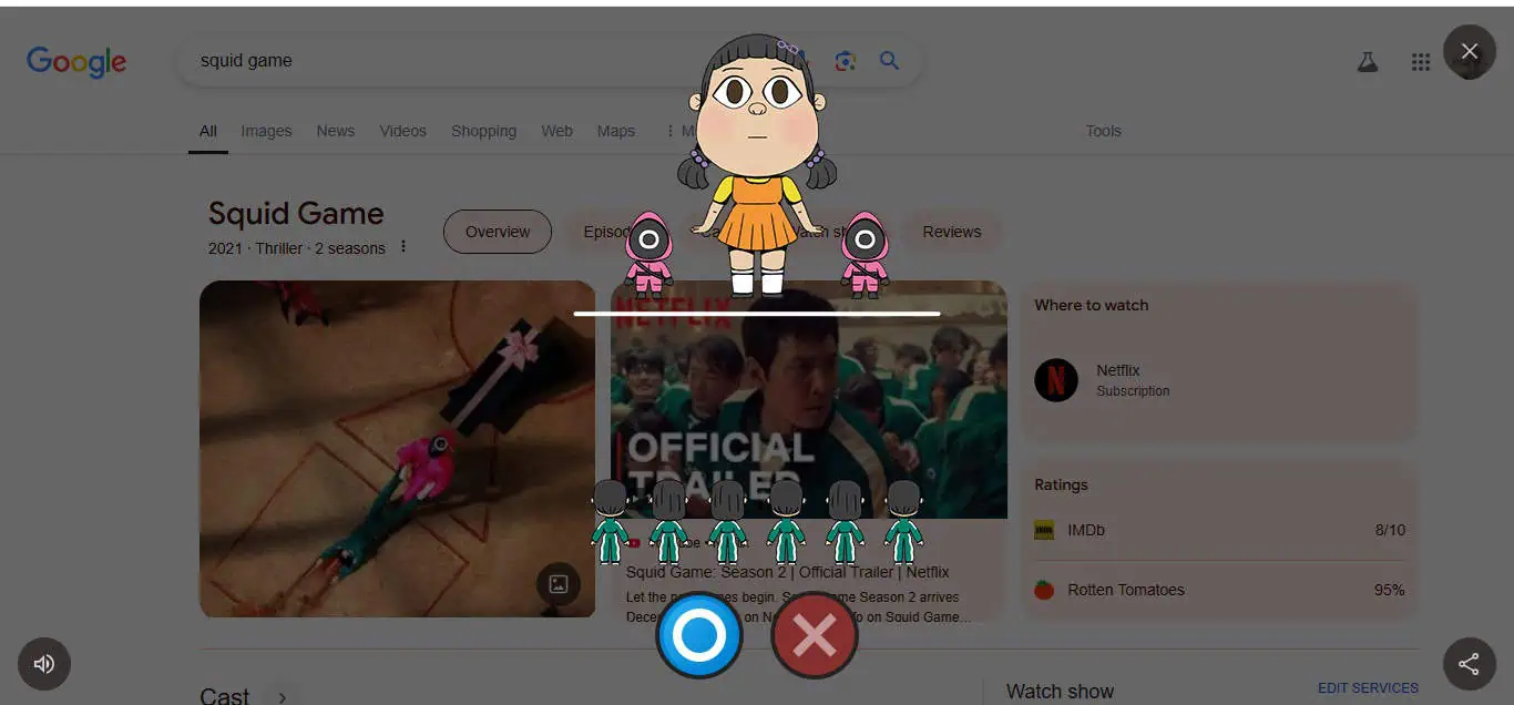 Squid Game Google-Suche spielen
