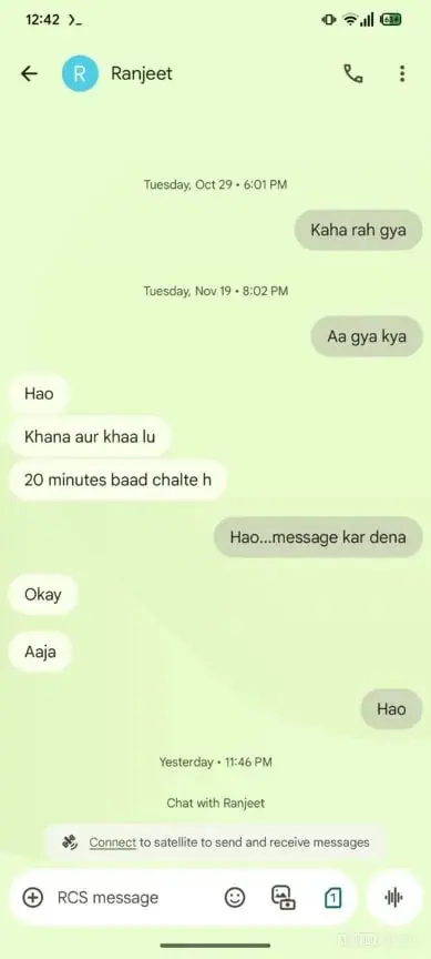 Satellitennachrichtenfunktion von Google Messages