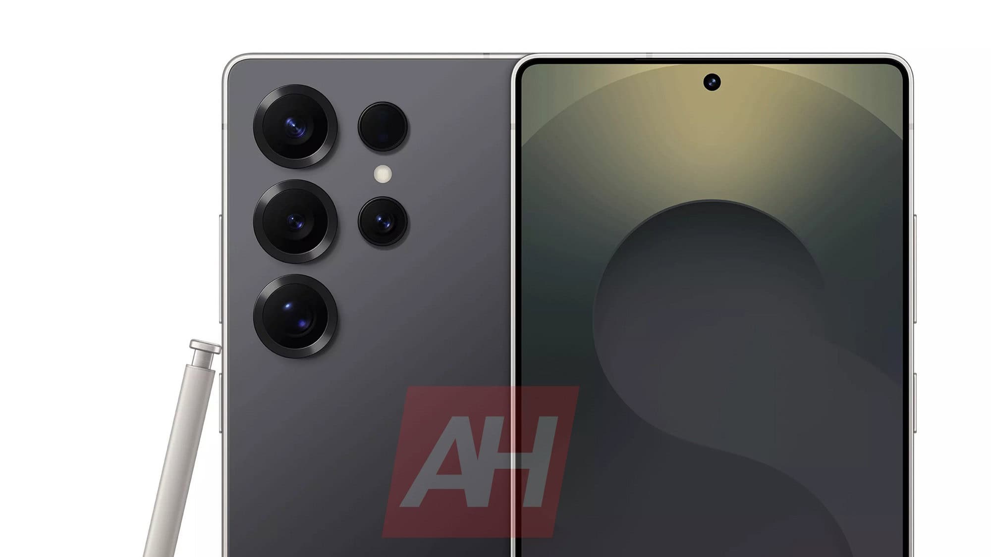 Das Galaxy S25 Ultra steht neben seinen Vorgängern und weist Designunterschiede auf