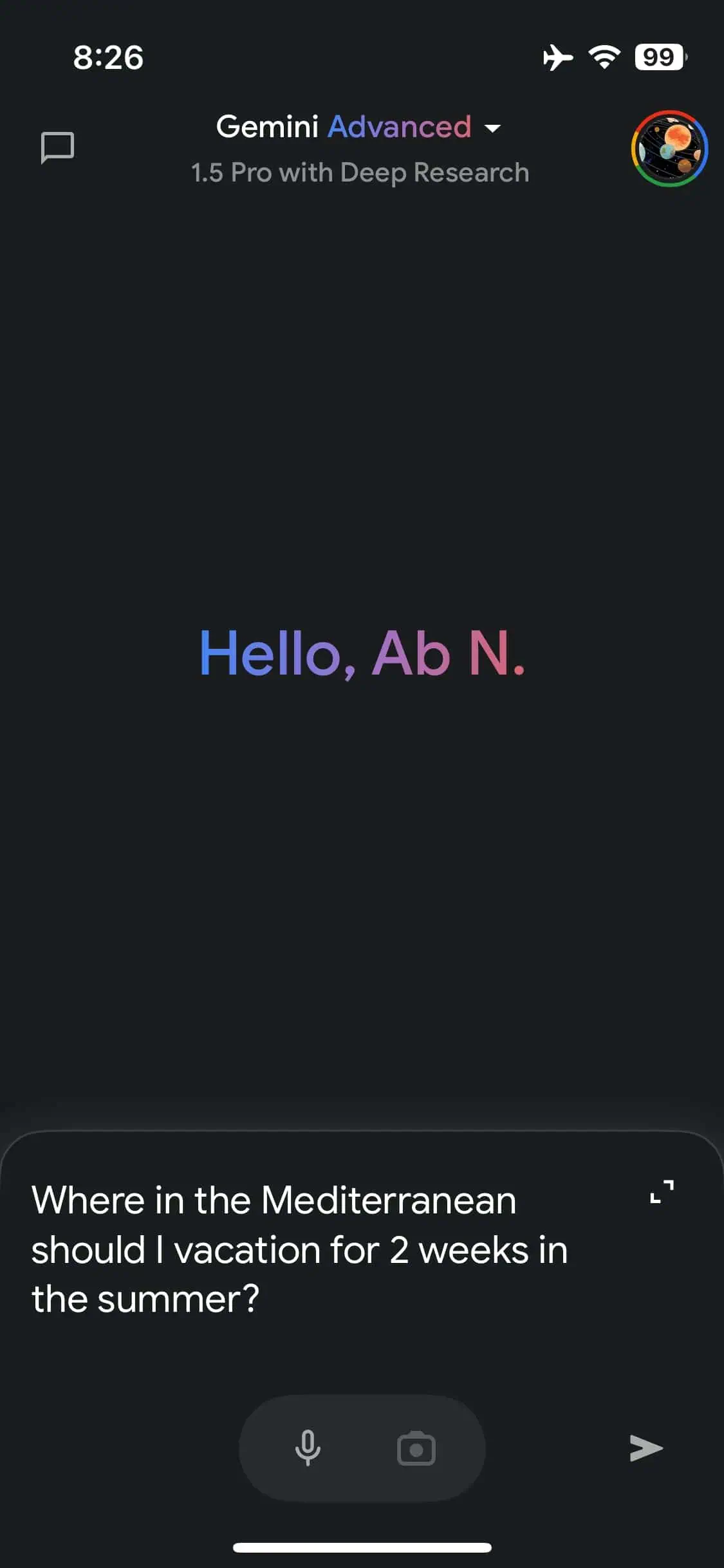 Gemini Deep Research iPhone App 1