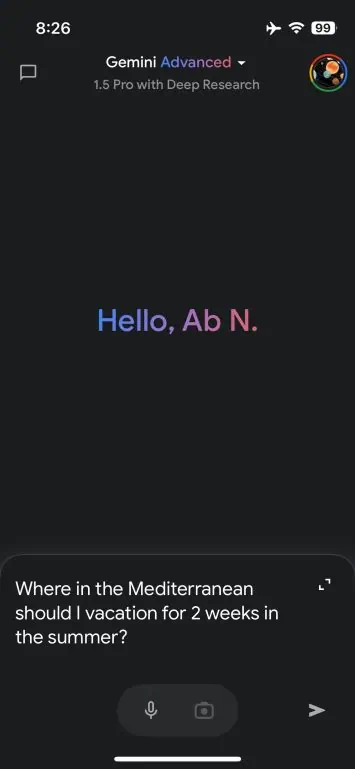 Gemini Deep Research iPhone App 1