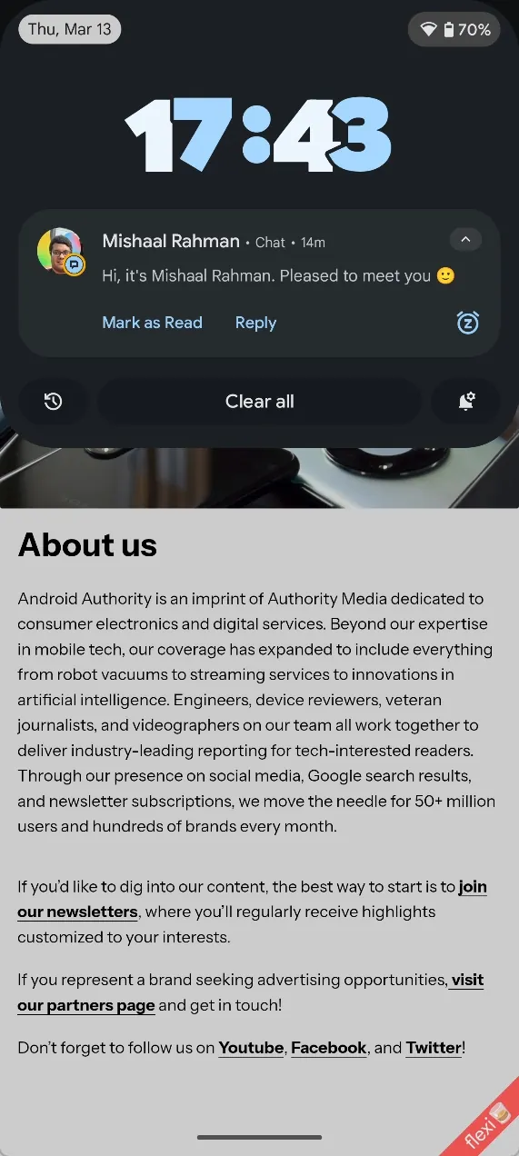 Benutzerdefinierte Uhr in neuem Android 16 Benachrichtigungsfeld 9 JPG