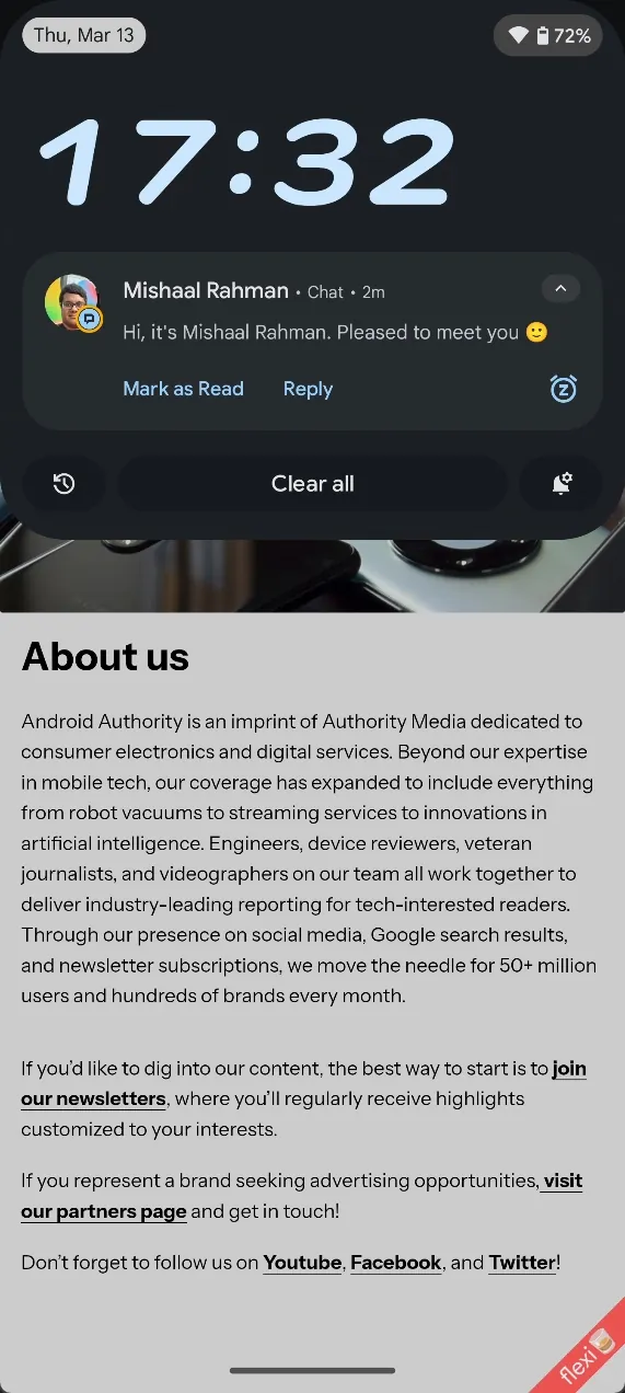 Benutzerdefinierte Uhr in neuem Android 16 Benachrichtigungsfeld 5 JPG