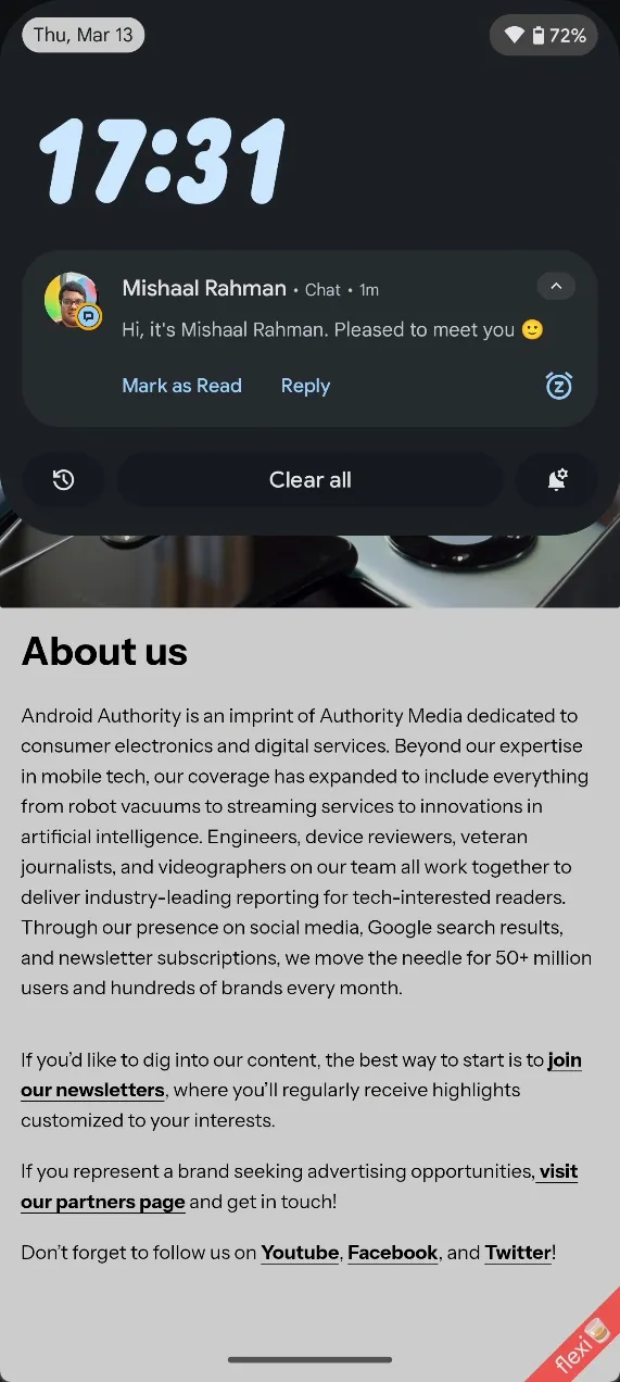 Benutzerdefinierte Uhr in neuem Android 16 Benachrichtigungsfeld 4 JPG
