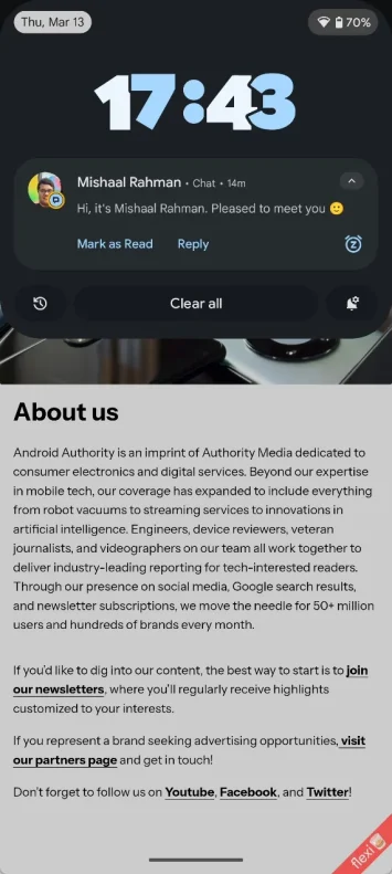 Benutzerdefinierte Uhr in neuem Android 16 Benachrichtigungsfeld 9 JPG