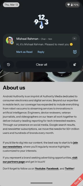 Benutzerdefinierte Uhr in neuem Android 16 Benachrichtigungsfeld 10 JPG