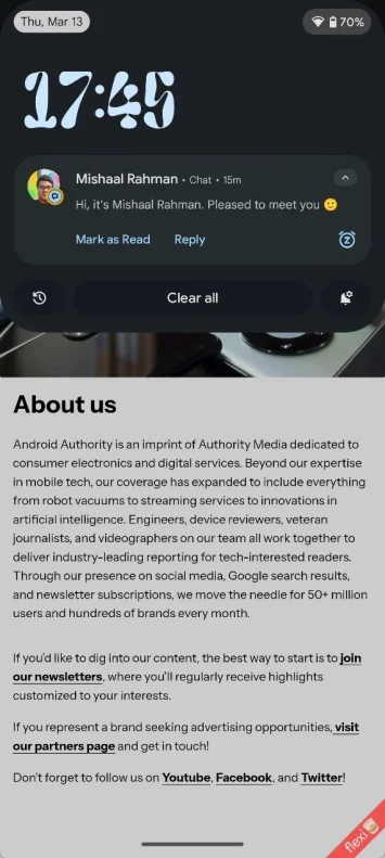 Benutzerdefinierte Uhr in neuem Android 16 Benachrichtigungsfeld 8 JPG