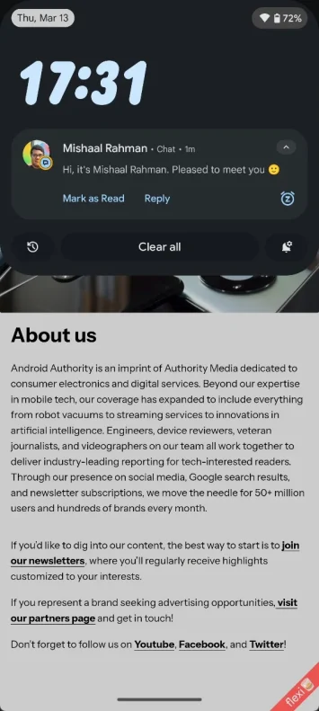 Benutzerdefinierte Uhr in neuem Android 16 Benachrichtigungsfeld 4 JPG