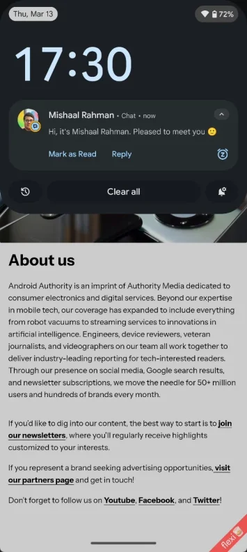 Benutzerdefinierte Uhr in neuem Android 16 Benachrichtigungsfeld 2 JPG