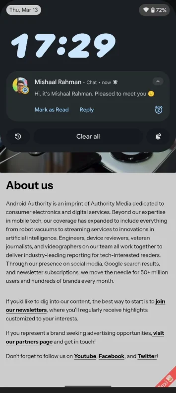 Benutzerdefinierte Uhr in neuem Android 16 Benachrichtigungsfeld 1 JPG