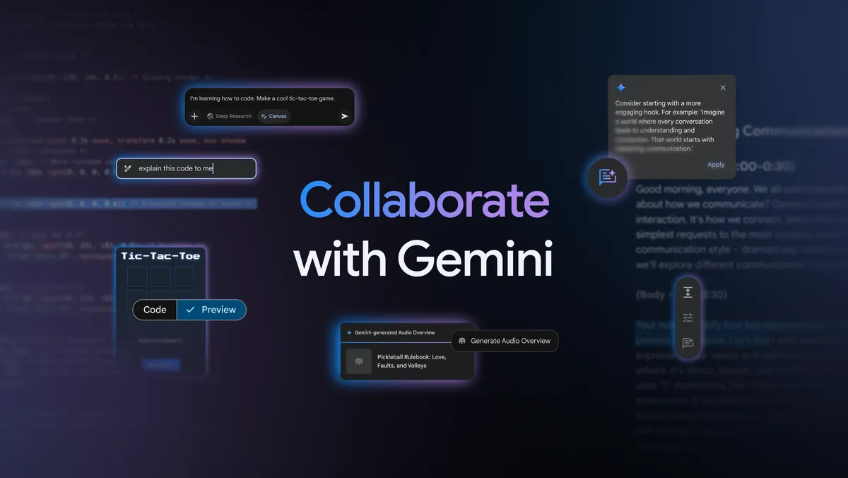 Gemini ist jetzt Ihr Schreibassistent; verwandelt Dokumente in Podcasts