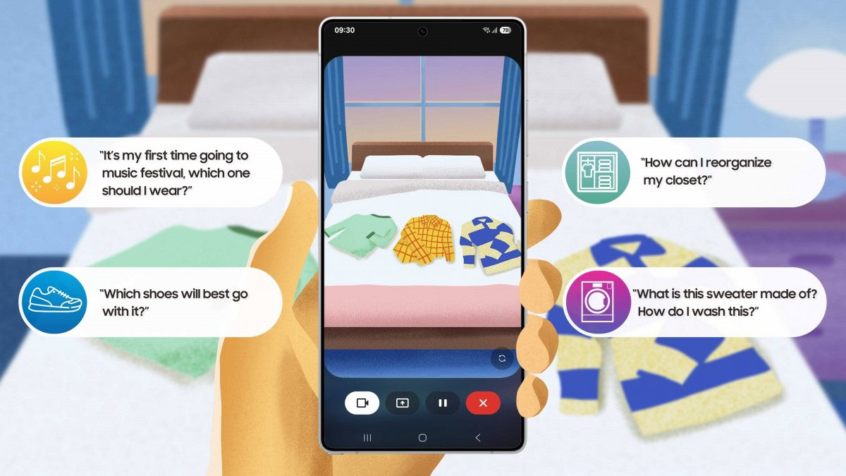 Galaxy S25-Serie erhalten Sie in Echtzeit visueller KI von Gemini Live.