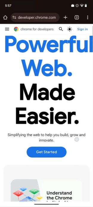 Chrome Version 135 Edge to Edge Design