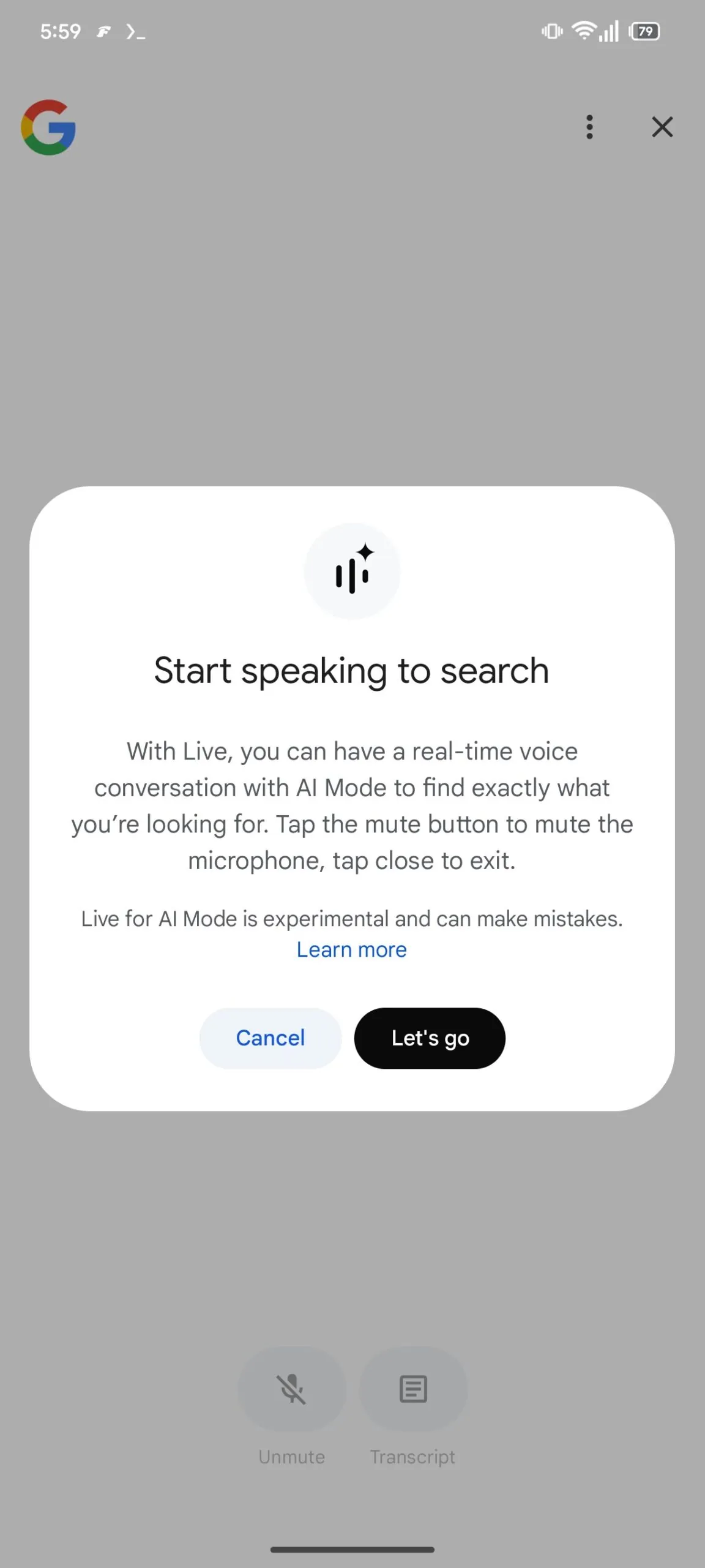 Google Search AI -Modus Live Leak 2