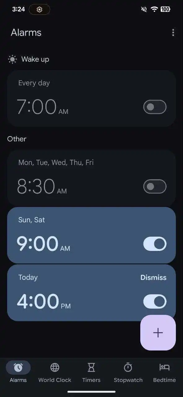 Google Clock ausdrucksstarker Neugestaltung Alarm 1