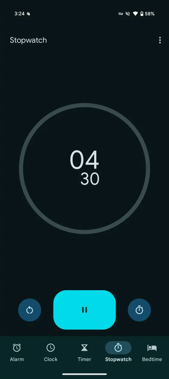 Google Clock -Material Sie aktuelle UI Stoppuhr 2