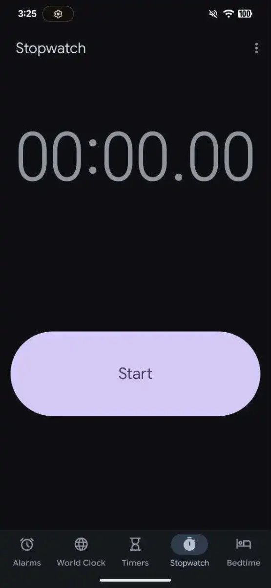 Google Clock ausdrucksstarke Neugestaltung Stoppuhr 1