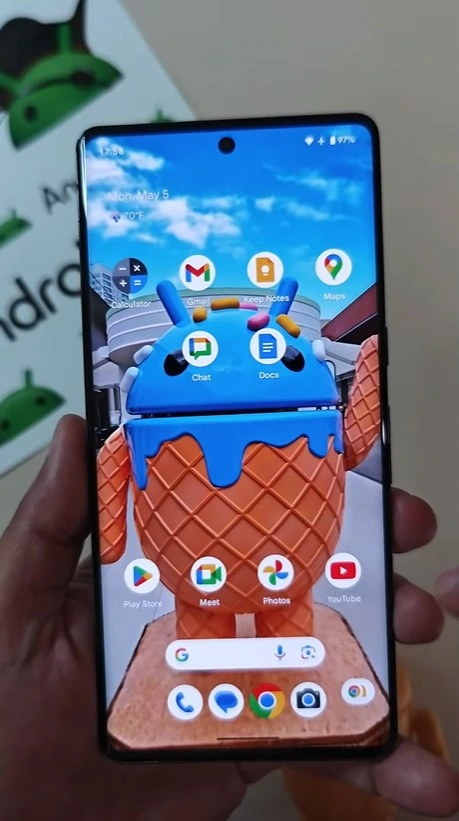 Android Bubble Bar Video Hände on 3