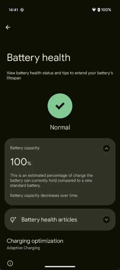 Android 16 Batteriegesundheit 3 ​​387W 864H JPG