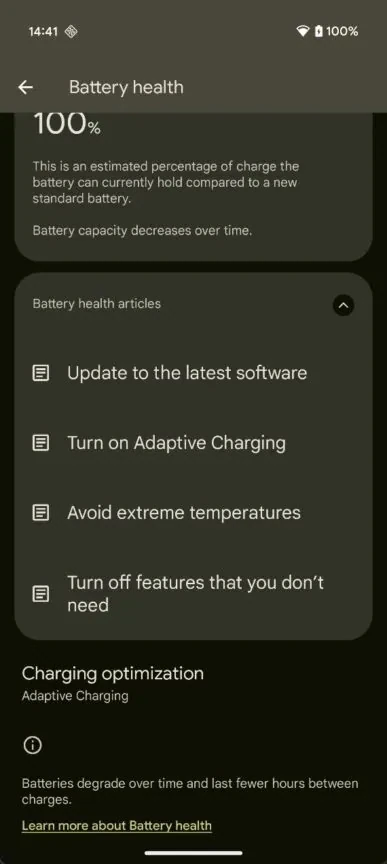 Android 16 Batteriegesundheit 4 387W 864H JPG