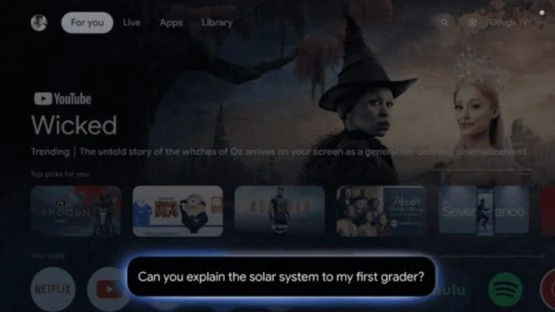 Gemini Beantwortungsthema in Google TV