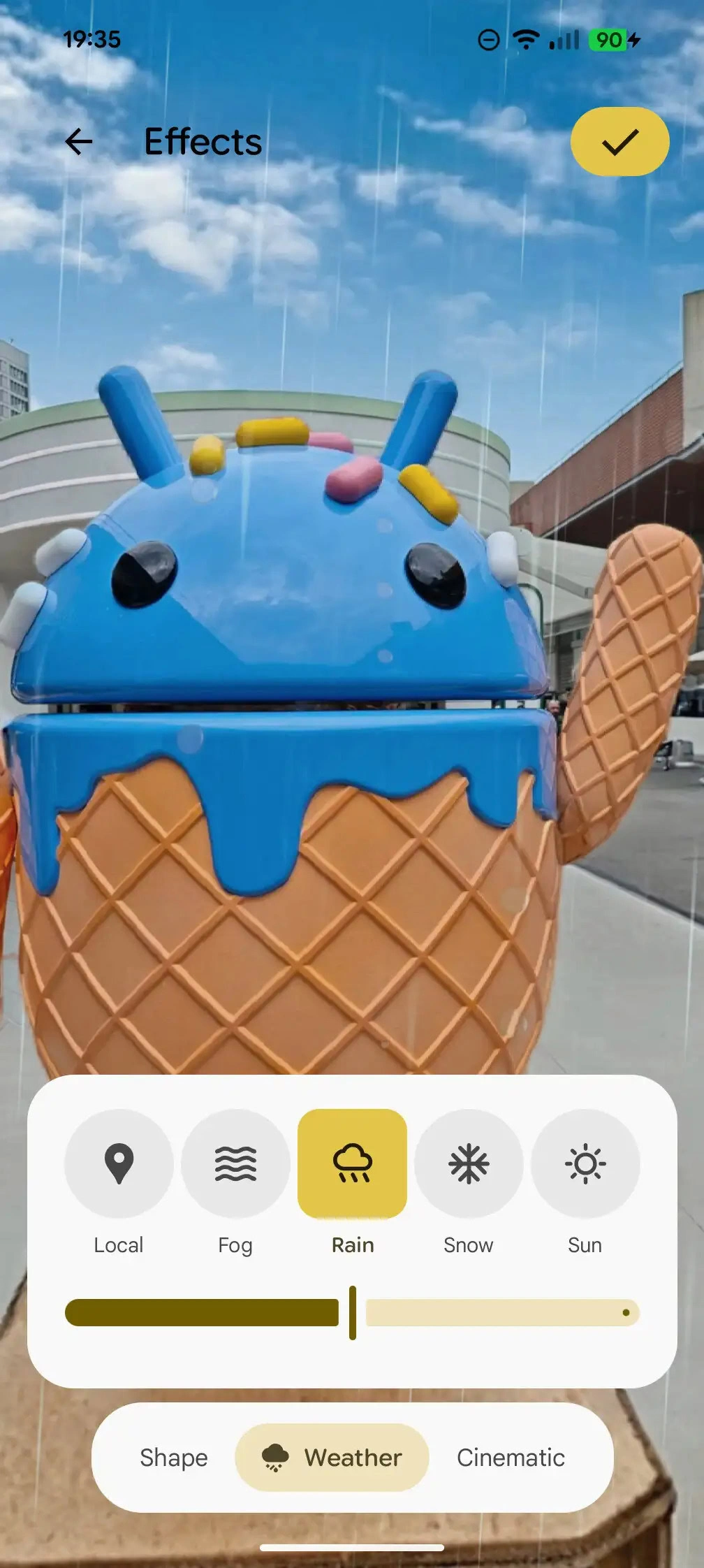 Neue Wettereffekte in Android 16 QPR1 Beta 1 auf Pixel