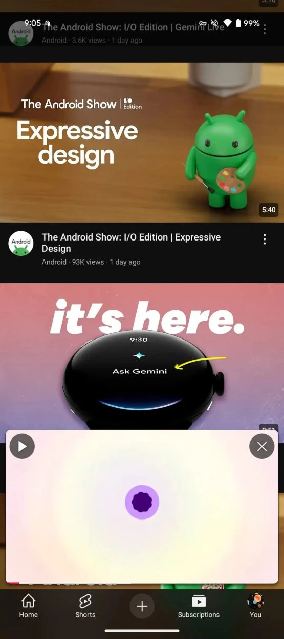 YouTube Miniplayer Update 1