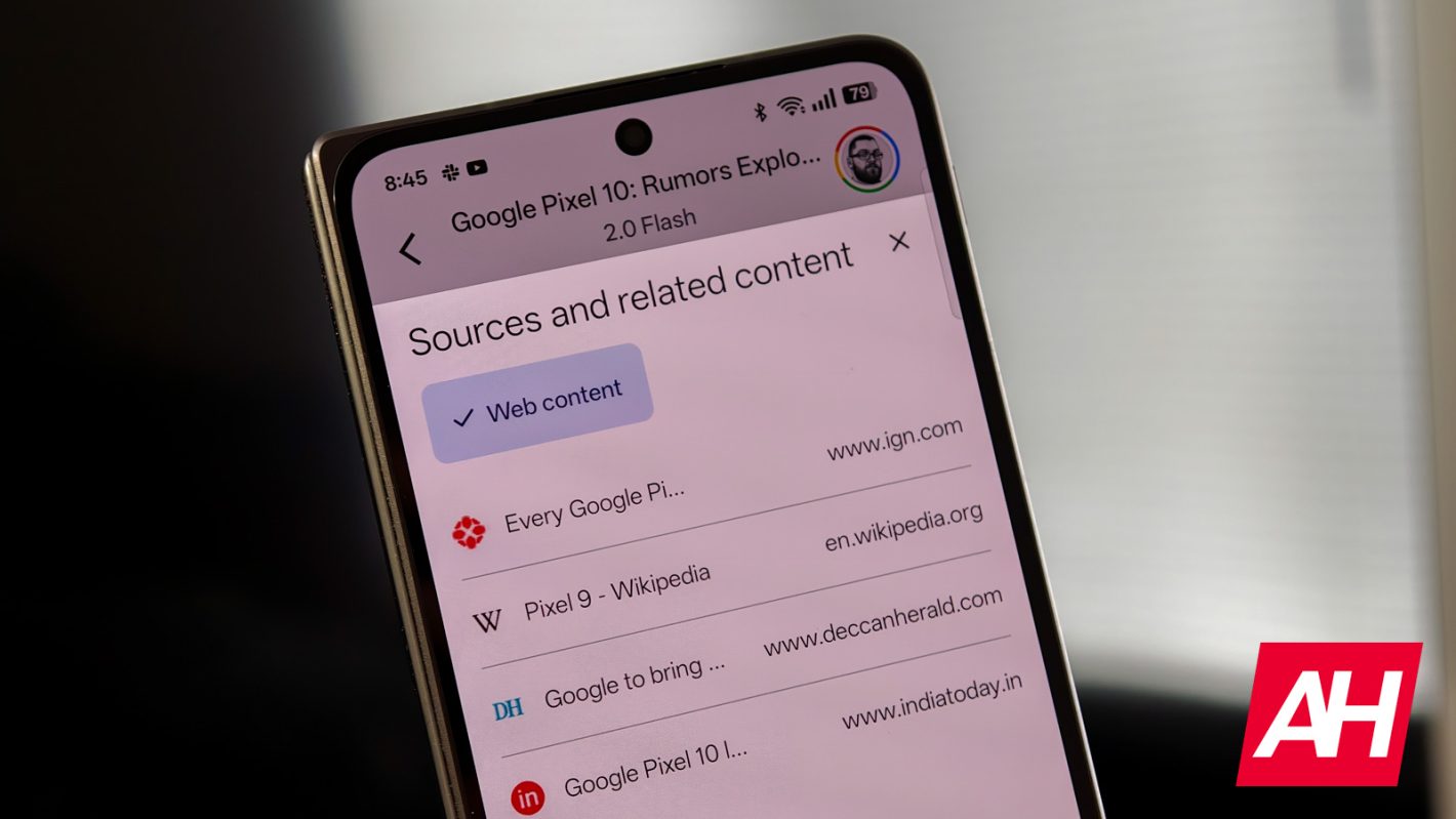 Google Gemini Quellen -Schaltfläche Ah