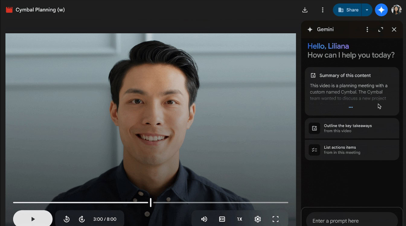 Gemini in Google Drive kann jetzt Videos analysieren