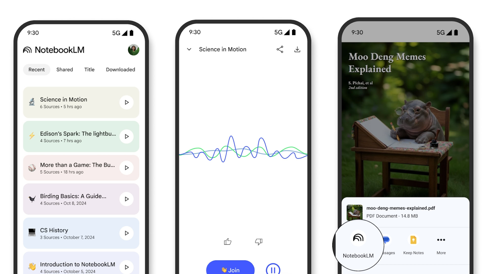 Google enthüllt vor dem I/O 2025 -Debüt Notooklm Mobile App -Design