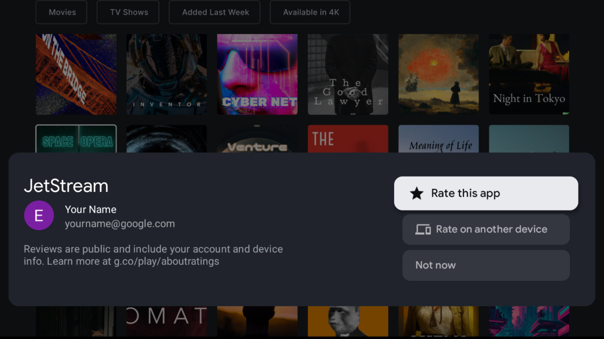 Lieben oder hassen Sie diese App? Google TV -Eingabeaufforderungen werden Sie bald fragen