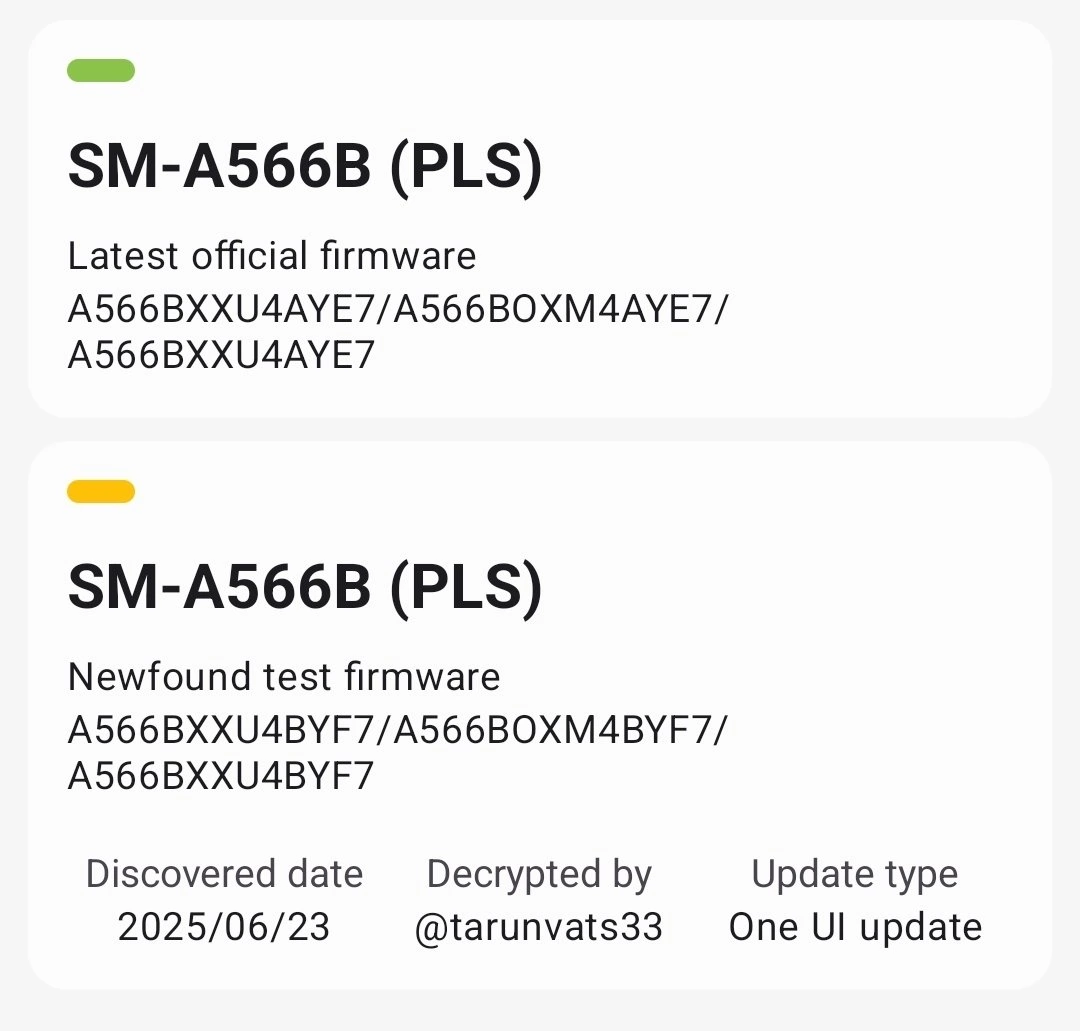 Galaxy A56 Android 16 One UI 8 Tests