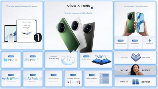 vivo x fold5 Apple -Funktionen