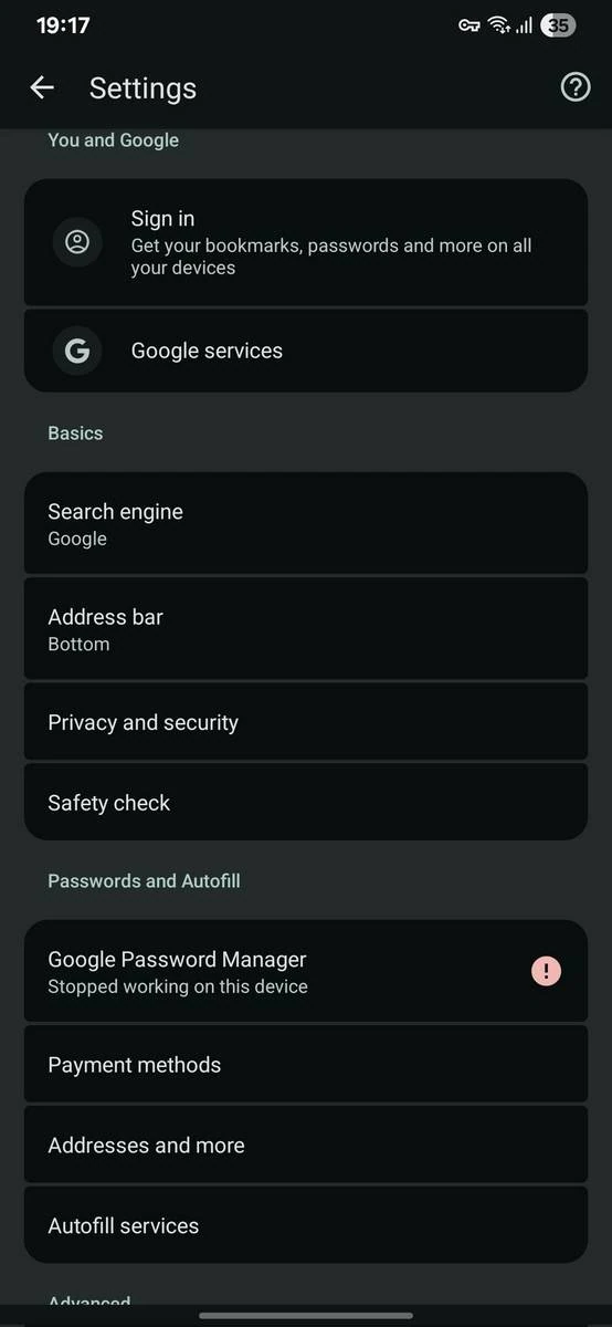 Chrome Android -Einstellungen Redesign Leopeva64 2
