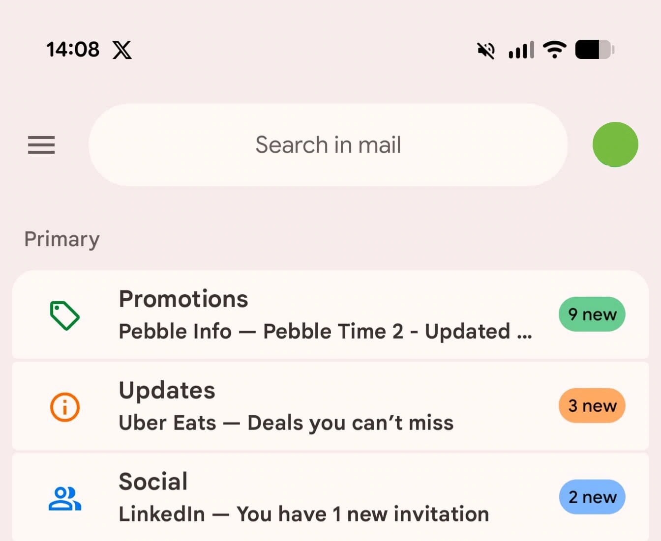 Google Mail -Material 3 Ausdrucksstarke Suche