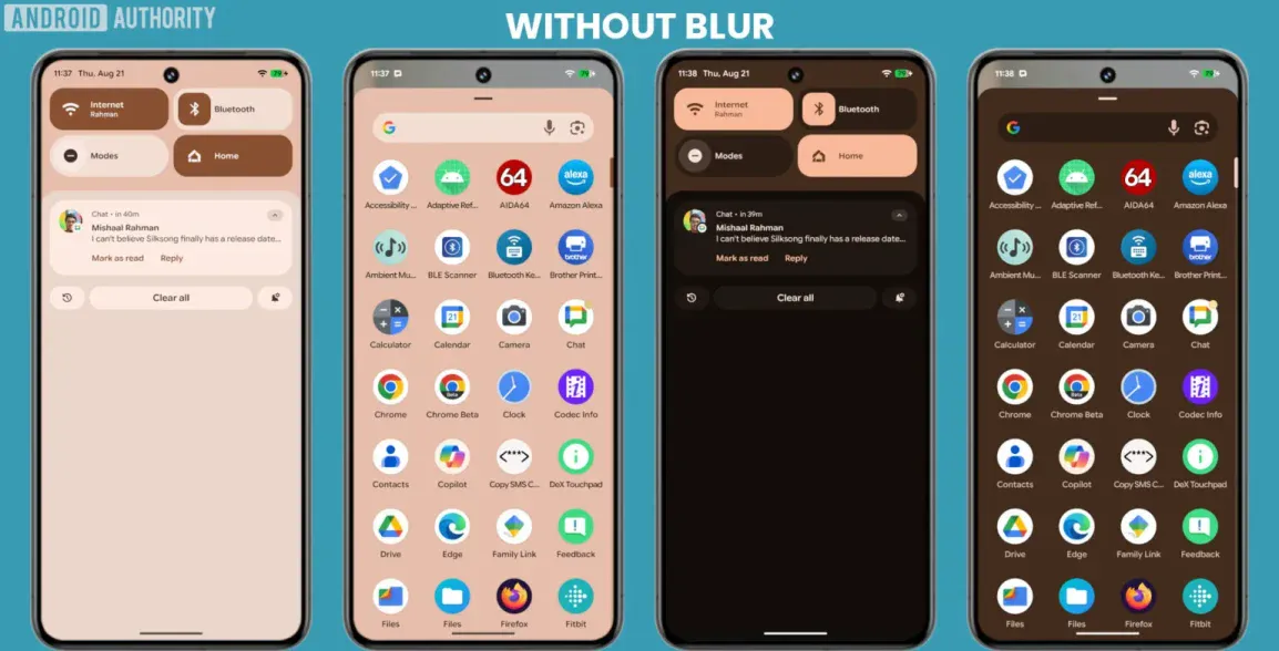 Android -Material 3 Ausdrucksstarke UI -Pixel schalten die Hintergrund unscharf aus