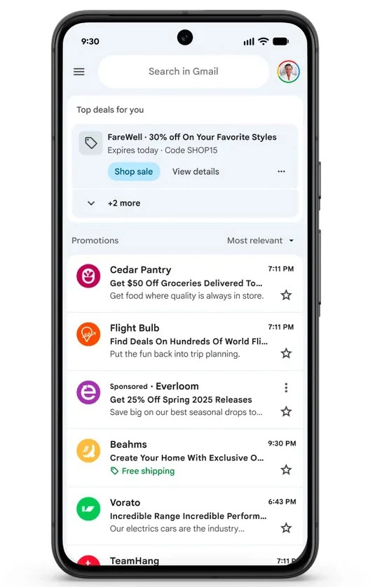 Google Mail Promotions -E -Mail -Update