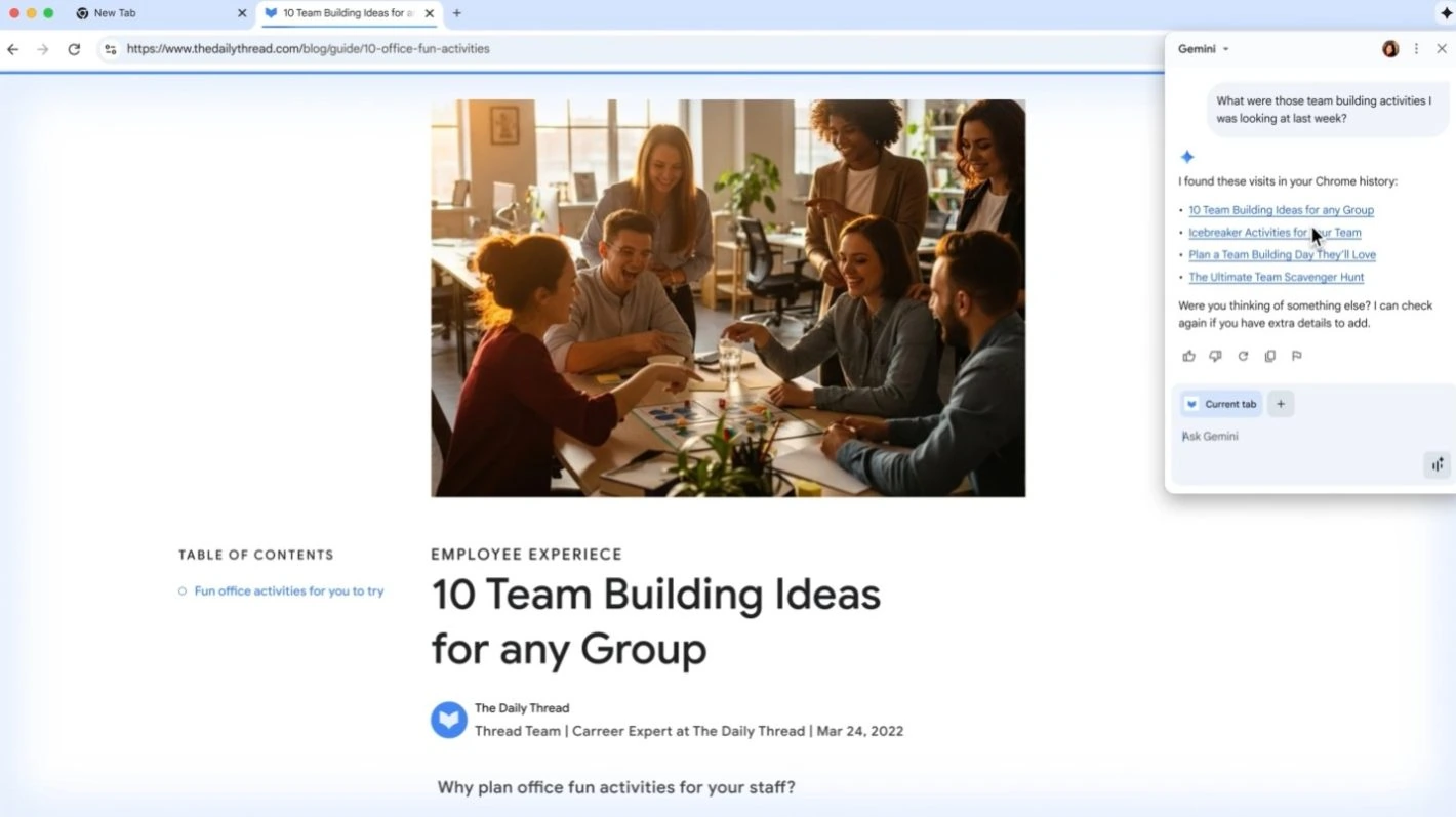 Gemini AI Assistent in Chrome 2
