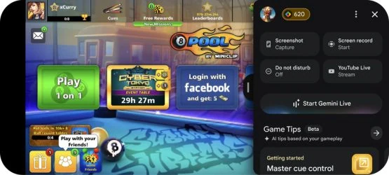 Spielen Sie Spiele Sidekick + Gemini Live