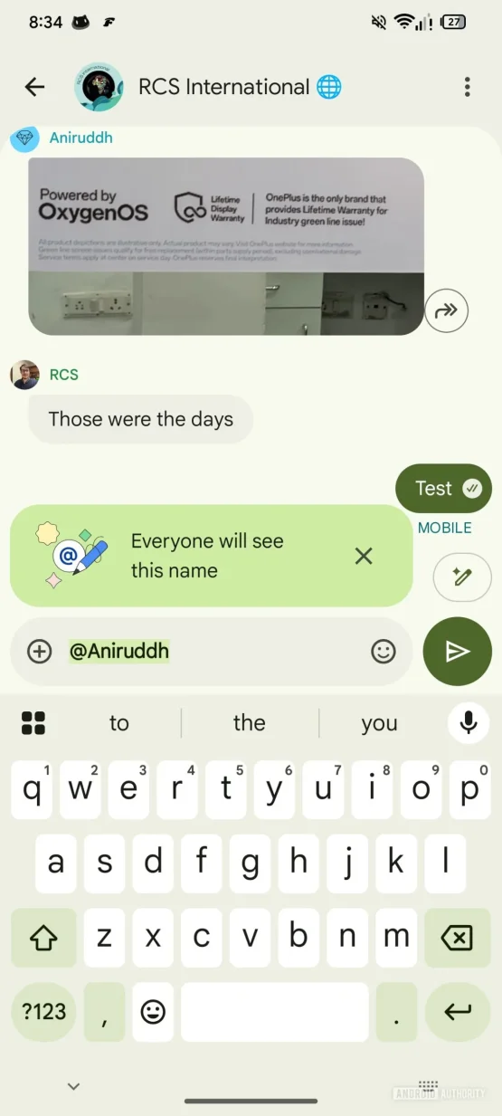 Google Messages App erwähnt Tag Vorschlag Leck 2