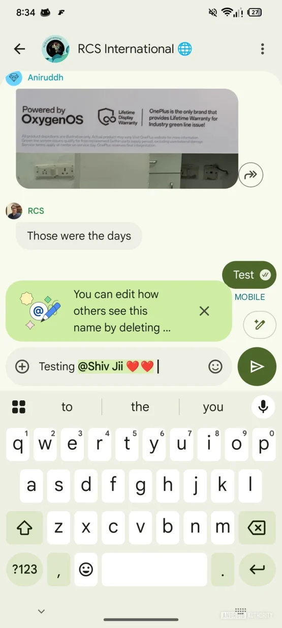 Google Message App erwähnt Tag Vorschlag Leck 3