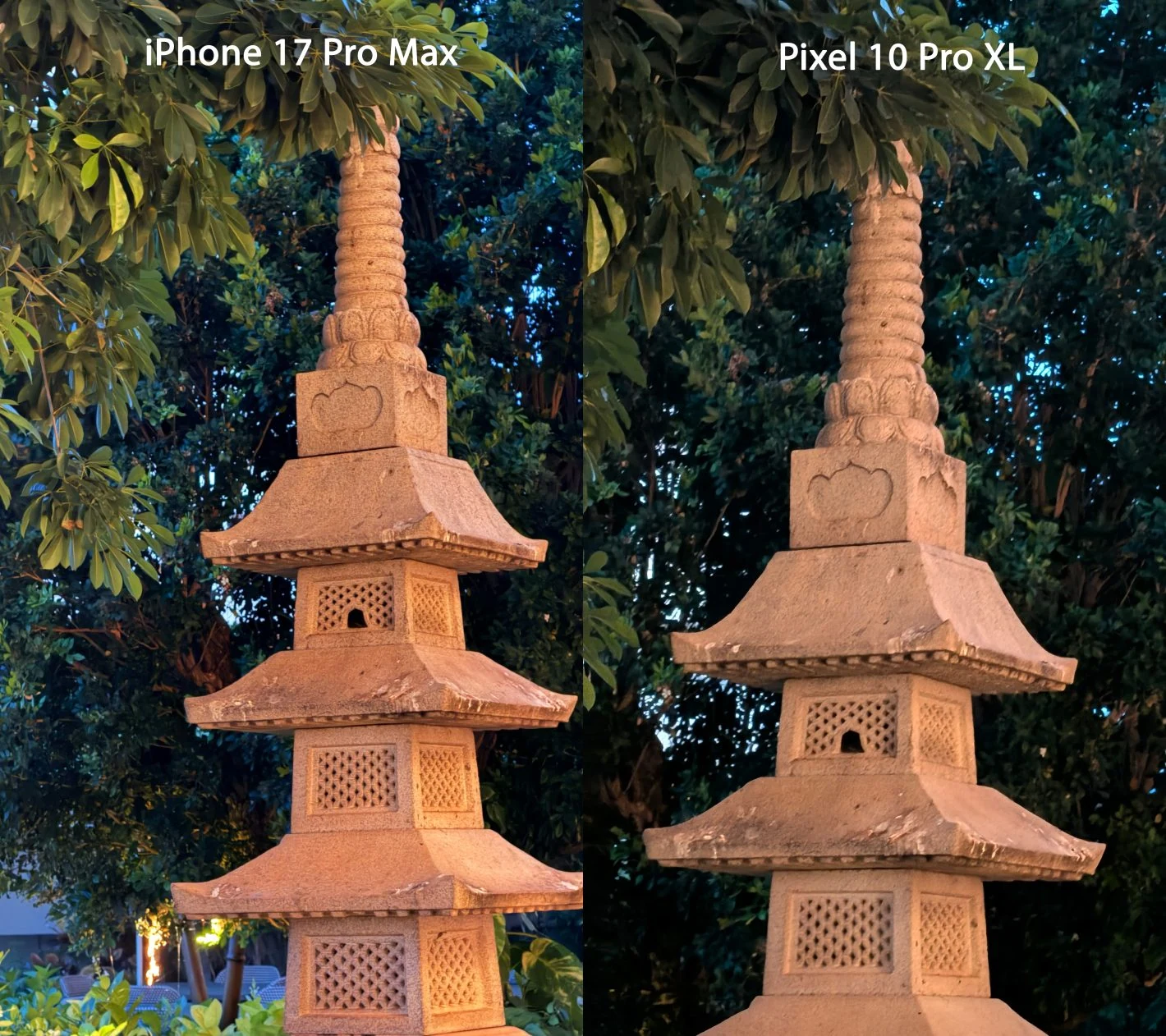 Pixel 10 Pro XL gegen iPhone 17 Pro Max Kamera 1