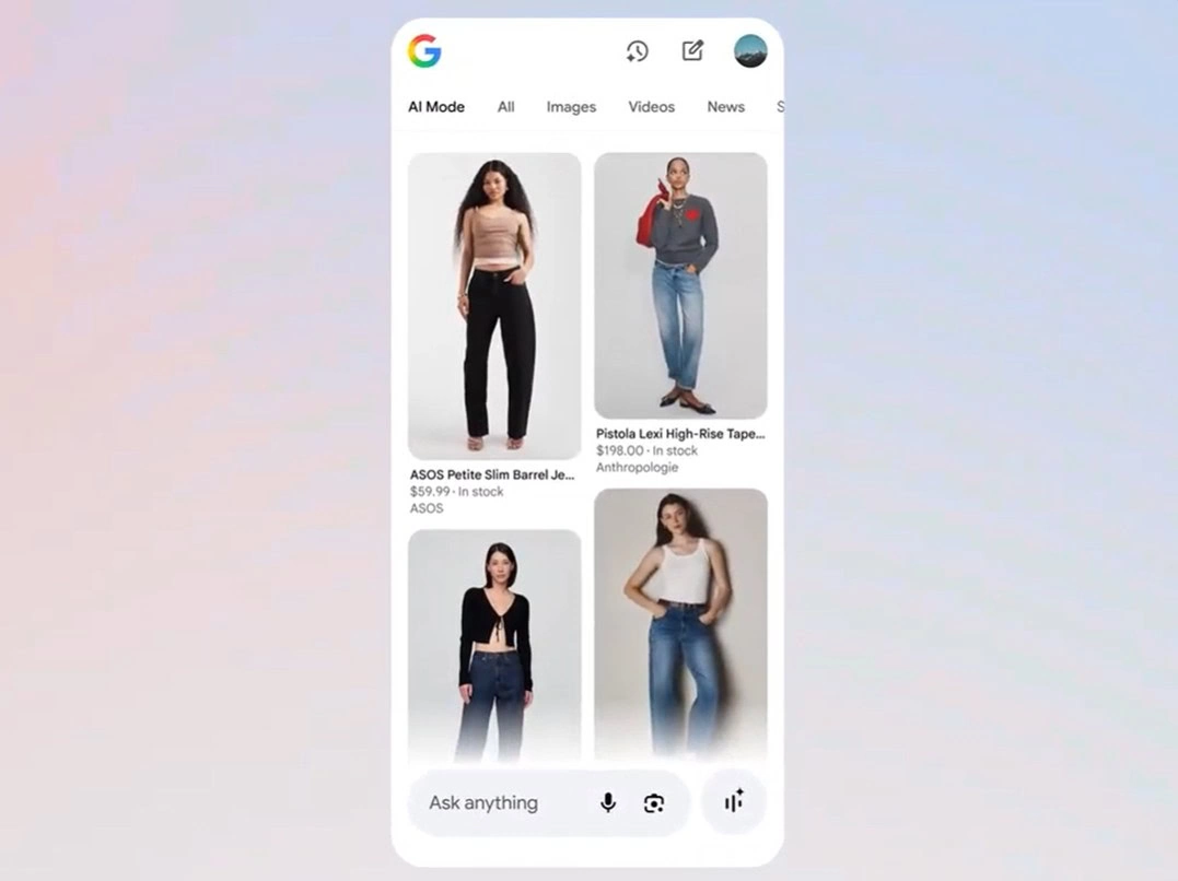 Google AI -Modus visuelle Suche Konversation Update 3