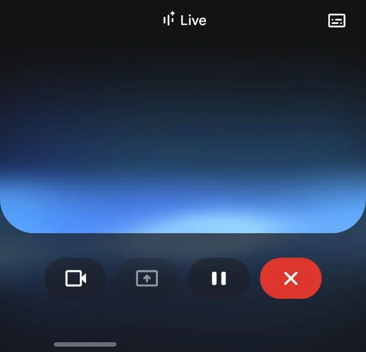 Gemini Live -Cover -Bildschirm